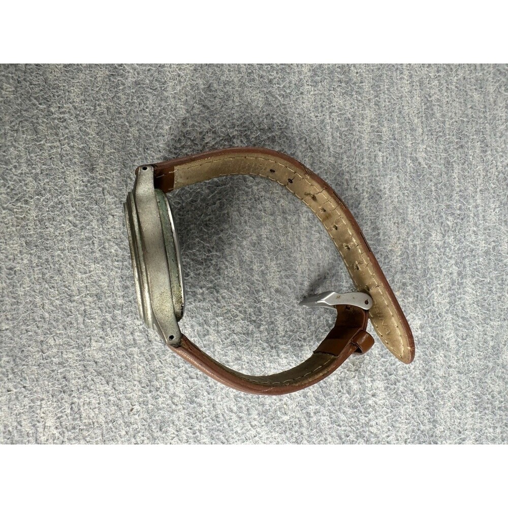 SHARP SHP5721 Silver Tone Brown Leather Band AS - Picture 10 of 11